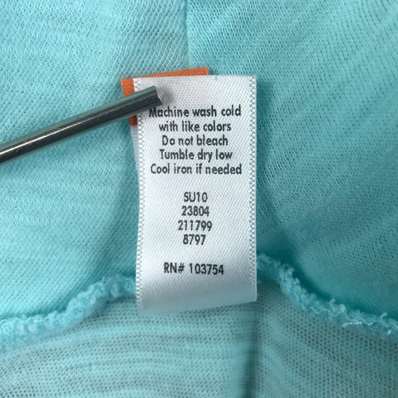 Lucy Turquoise Long Sleeve Cowl Neck Top XS - Picture 7 of 9